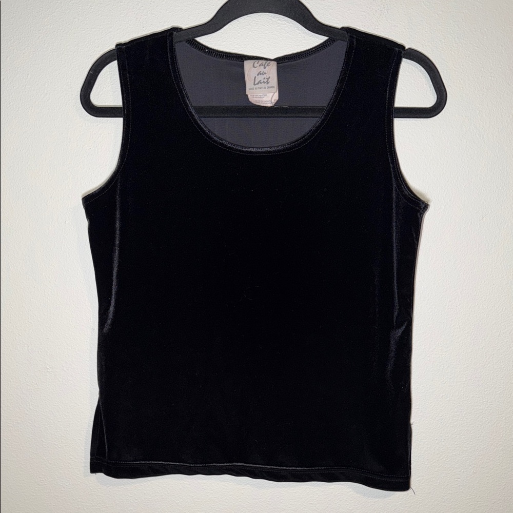 Vintage Cafe Au Lait Velvet 90’s Whimsigoth Tank Top
